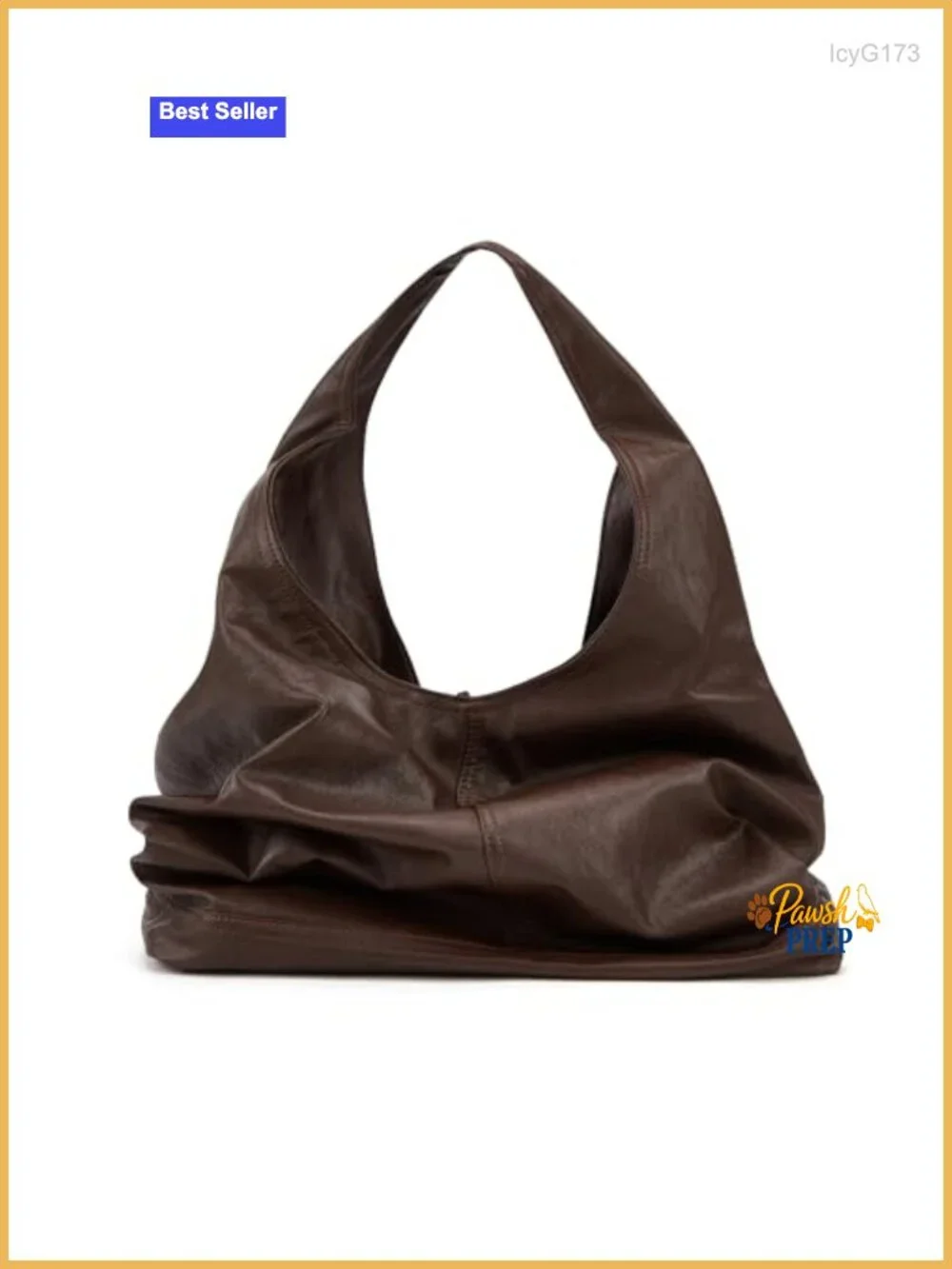 Large Faux Leather Hobo Bag, Slouchy Vegan Leather Shoulder Purse